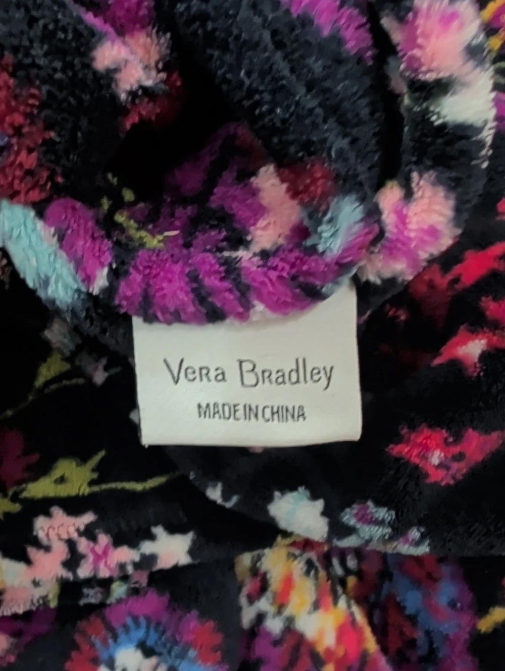 Vera Bradley Midnight Wildflower Travel Blanket